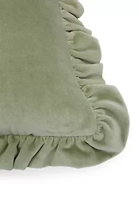 Velvet Ruffle Square Pillow