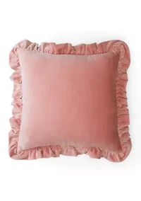 Velvet Ruffle Square Pillow