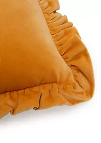 Velvet Ruffle Rectangular Pillow