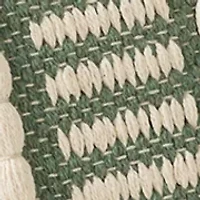 Green and White Textured Stripe Pillow