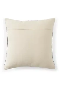 Green and White Textured Stripe Pillow