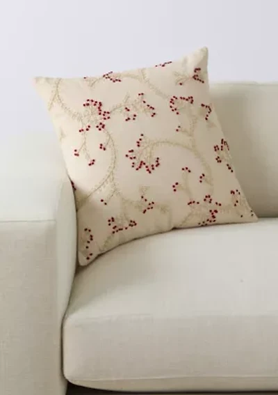 Berry Vine Stitched Pillow