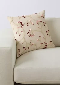 Berry Vine Stitched Pillow