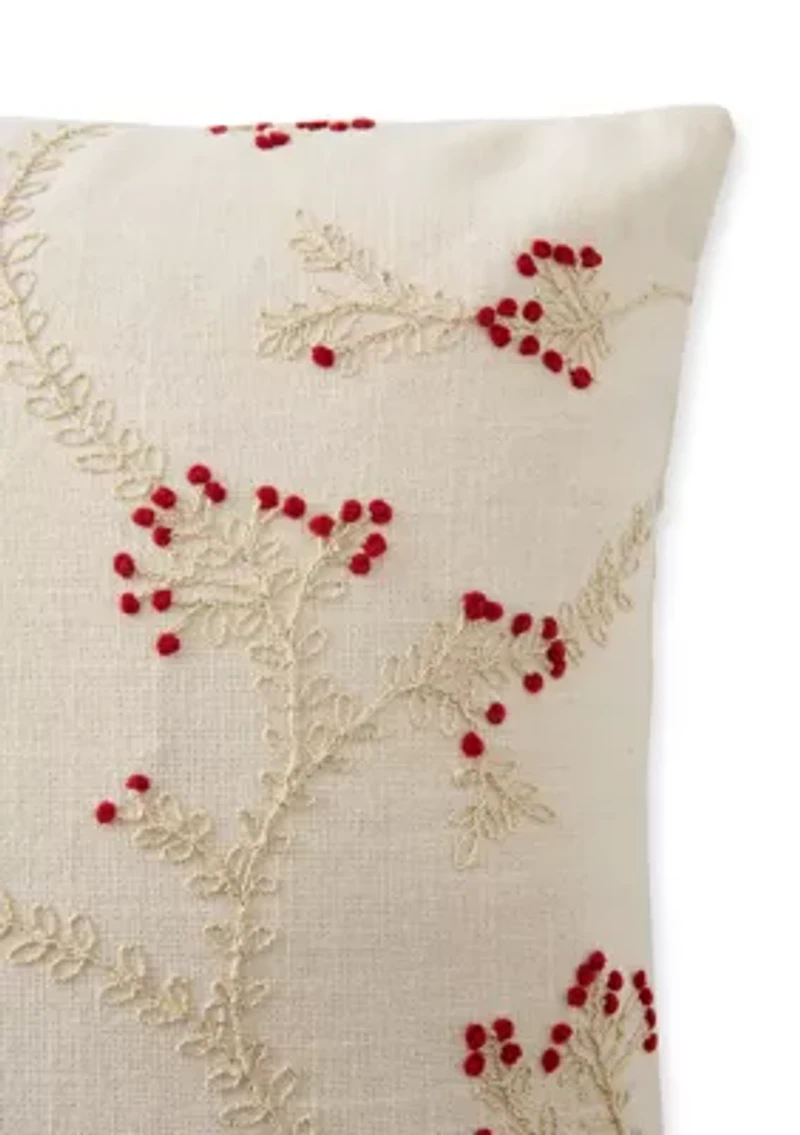 Berry Vine Stitched Pillow