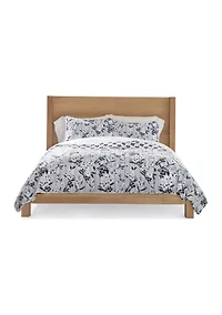 Carolina Blue Floral Printed Quilt Set