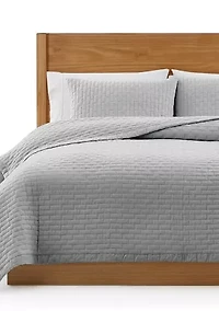 Washed Box Stitched Quilt Set