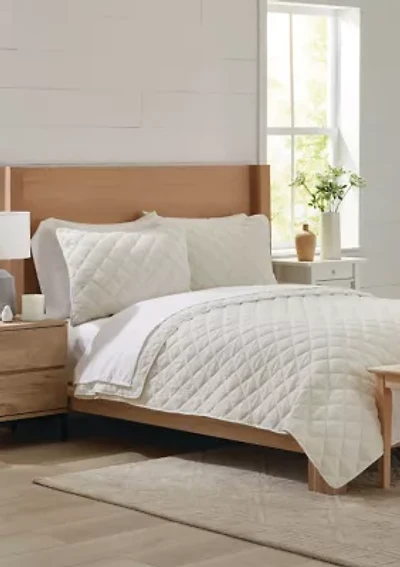 3-Piece Gauze Diamond Quilt Set