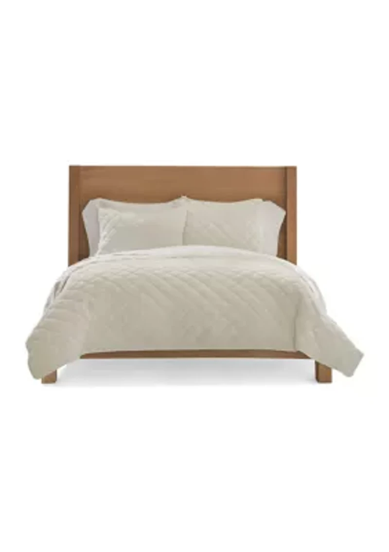 3-Piece Gauze Diamond Quilt Set