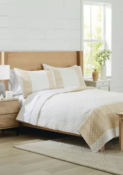 Neutral Stripe 3-Piece Quilt Set