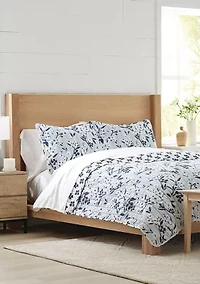 Carolina Blue Floral Printed Quilt Set