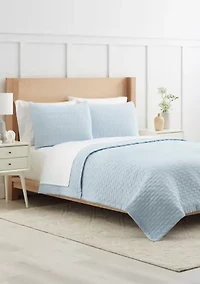 Washed Box Stitched Quilt Set