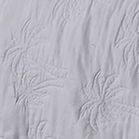 White Solid Palm Quilt Set