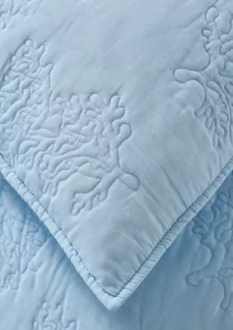 Solid Coral Quilt Set