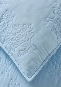 Solid Coral Quilt Set