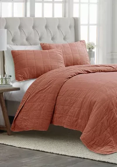 Solid Wash Quilt Set