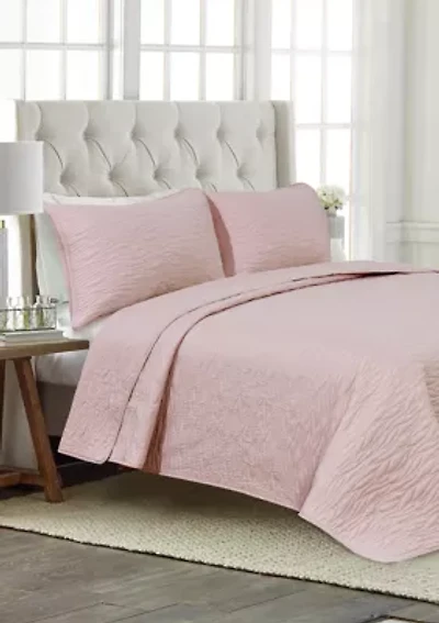 Sepia Rose Wave Stitch Quilt Set
