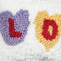 6" x 12" Valentine's Day "Love" Hearts Small/Petite Hooked Accent Throw Pillow