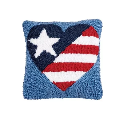 Patriotic Heart Pillow 8" x 8"