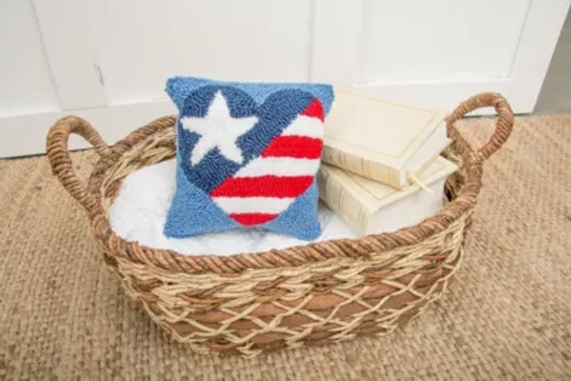 Patriotic Heart Pillow 8" x 8"