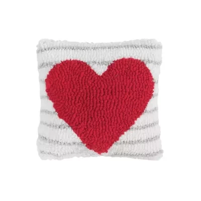 Heart Stripe Pillow 8" x 8"
