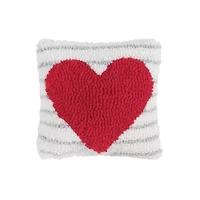 Heart Stripe Pillow 8" x 8"