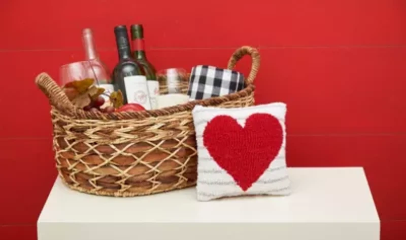 Heart Stripe Pillow 8" x 8"