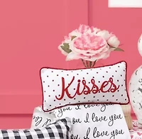 Kisses Dot Pillow 6" x 12"