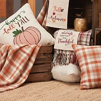 50" x 60" Dunmore Plaid Pumpkin Orange Plaid Woven Accent Throw Blanket