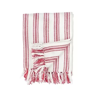 Red Ticking Throw 