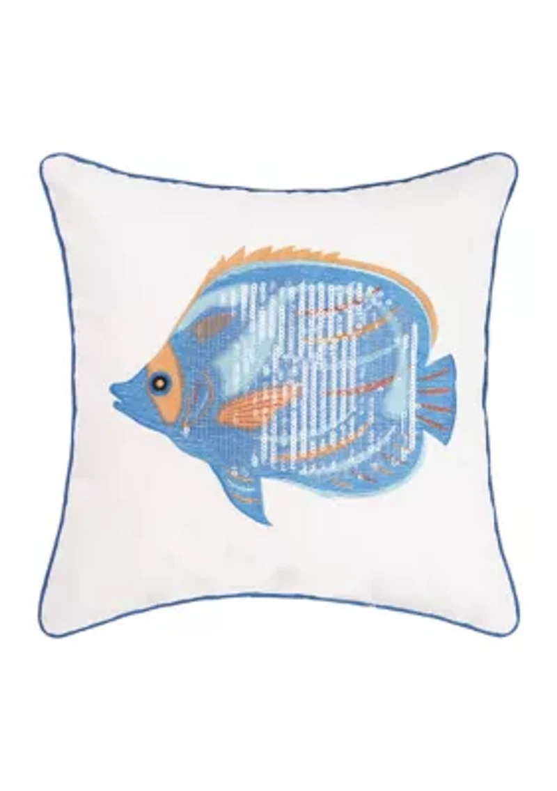 Fish Sequined Pillow