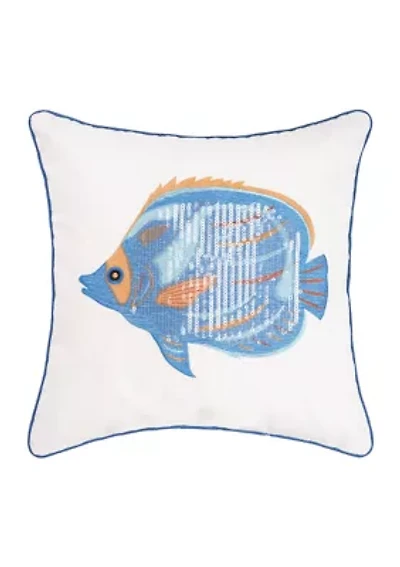 Fish Sequined Pillow