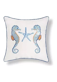 Seahorse Sequined Pillow