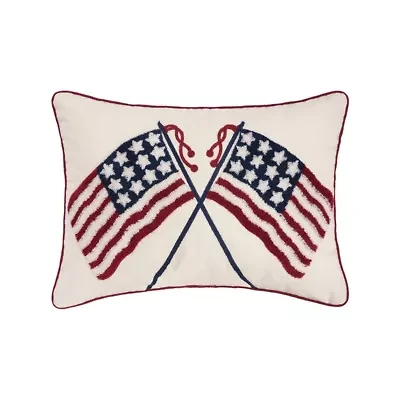 Double US Flag Pillow 14" x 20"