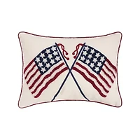 Double US Flag Pillow 14" x 20"