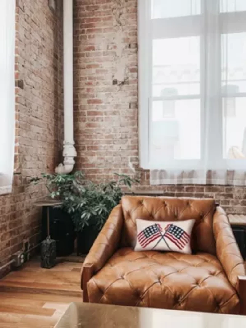 Double US Flag Pillow 14" x 20"