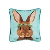 Clover Bunny Pillow 8" x 8"