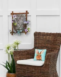 Clover Bunny Pillow 8" x 8"