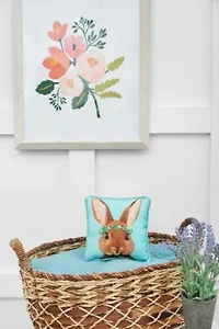 Clover Bunny Pillow 8" x 8"
