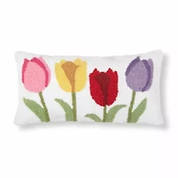 Tulip Garden Hooked Pillow 10" x 20"