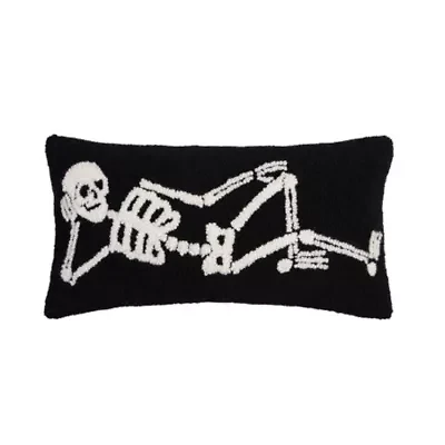 24" x 12" Relaxed Skeleton Hooked Throw Pillow