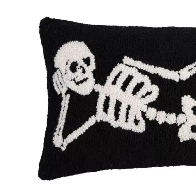 24" x 12" Relaxed Skeleton Hooked Throw Pillow