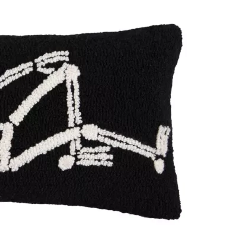 24" x 12" Relaxed Skeleton Hooked Throw Pillow