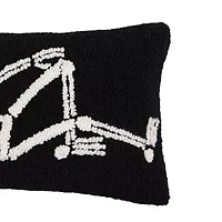 24" x 12" Relaxed Skeleton Hooked Throw Pillow