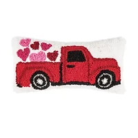 Heart Truck Hooked Pillow 6" x 12"