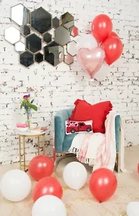 Heart Truck Hooked Pillow 6" x 12"