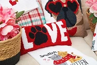 Love Paw Hooked Pillow 6" x 12"
