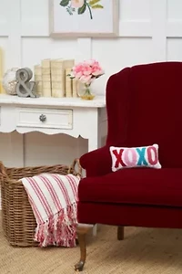 XOXO Hooked Pillow 6" x 12"
