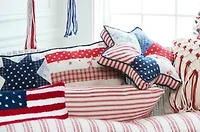 American Flag Hooked Pillow 6" x 12"