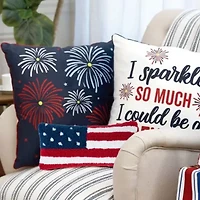 American Flag Hooked Pillow 6" x 12"