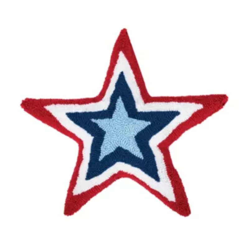 Star Shaped Hooked Pillow 18" x 18"